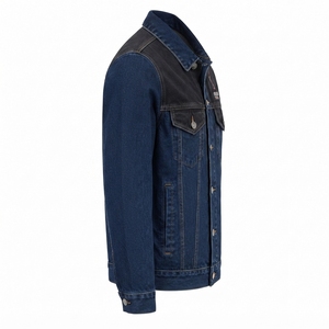 2026 <b>Men</b> Denim <b>Jacket</b> Washed Cotton Casual Button Closure Long Sleeves Fold Collar Functional <b>Utility</b> Spring Windproof - Product Image 2