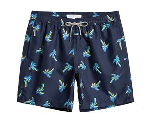 Short de bain respirant en polyester pour homme, taille mi-haute élastique avec cordon de serrage et poches, imprimé personnalisé, style urbain estival - Product Image 3