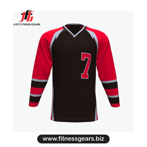 Maillot de hockey sur glace vert à col en V, manches longues, en polyester anti-humidité, vêtements pour hommes, adulte, toutes saisons - Product Image 4