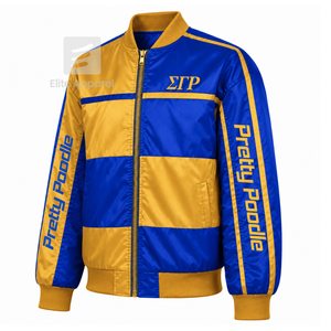 Veste coupe-vent personnalisée Sigma Gamma Rho Sorority avec logo brodé bleu et or, style décontracté pour femme, avec doublure en polyester - Product Image 2