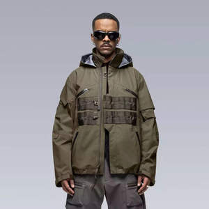 Chaqueta Táctica Techwear para Hombre, Cortavientos Impermeable, Estilo Cyberpunk, Multibolsillos, con Capucha, para Uso Urbano y al Aire Libre - Product Image 1