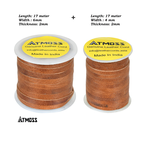 Cordones planos de cuero hechos a medida más vendidos, varios tamaños, 3mm, 4mm, 5mm, 6mm, para fabricación de joyas al mejor precio - Product Image 2