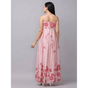 Vestido Largo sin Mangas con Tirantes Finos y Estampado Floral Rosa para Mujer, Estilo Casual, Elegante, Holgado, Natural y Ecológico, de Algodón - Product Image 4