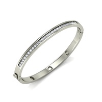 Bracelet en argent Sterling 925 et cristal autrichien pour femme, bijoux de fantaisie, personnalisé, Bracelet à charnière, accessoire de luxe