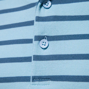 Polo de Punto a Rayas de Manga Corta para Hombre, Azul Casual, Corte Regular - Product Image 6