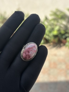 Handmade Natural Pink Thulite <b>Statement</b> <b>Ring</b> Solid 925 Sterling <b>Silver</b> Bohemian Wedding Party Anniversary Gift Her Fashion <b>Rings</b> - Product Image 4