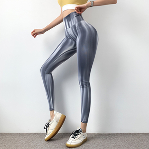 Custom Logo Seamless Yoga Pant for Plus Size <b>Women</b> Spandex Material Compression <b>Leggings</b> Phone Pocket Scrunch Butt Solid <b>Pattern</b> - Product Image 4