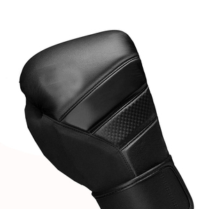 Gants de boxe en cuir PU noirs à lacets, antidérapants, respirants, à doigts complets, légers, équipement d'arts martiaux pour adultes - Product Image 2