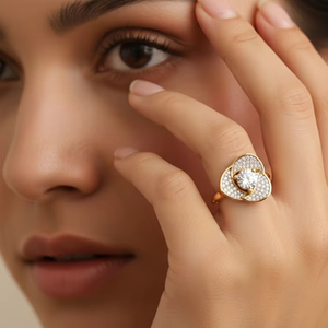 Creative Gold Floral Diamond <b>Statement</b> <b>Ring</b> with New Design for Women's Luxury Wedding Jewelry - Product Image 3