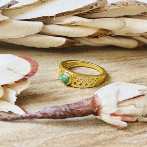 Luxury Style Premium Geometric <b>Ring</b> <b>Turquoise</b> Brass 18k Gold Plated <b>Ring</b> Statement Dainty Modern Wholesale Handmade Unisex <b>Ring</b> - Product Image 5