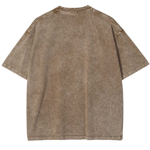 Customization High Quality 100% Cotton Acid Wash 280Gsm Heavyweight Men T Shirt Custom Vintage T Shirt - Product Image 5