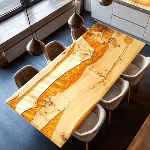 Handmade <b>Epoxy</b> Resin Wood <b>Table</b> Top Live Edge River <b>Table</b> for Dining & Coffee <b>Tables</b> - Product Image 4