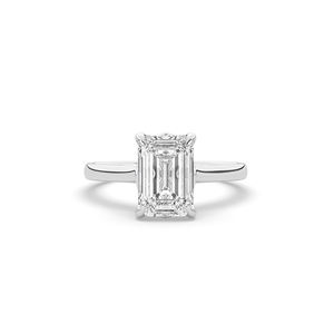 Anillo de Compromiso con Diamante Cultivado en Laboratorio, Corte Esmeralda de 2.50 Quilates, Oro Sólido de 14K/10K, Diseño Ligero y Único, Joyería de Aniversario para Mujer - Product Image 2