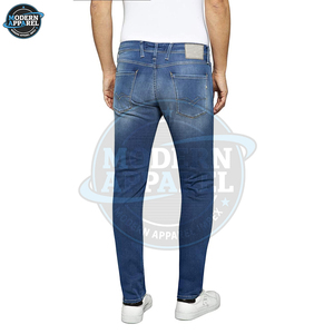 Jeans para Hombre, Estilo Urbano, Personalizados, de Mezclilla, Corte Holgado, Unisex, Bootcut, Anchos, Rectos, Azules - Product Image 3