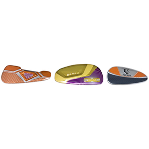 Plaque de tête de golf personnalisable emblème en métal coloré avec adhésif de technique de sérigraphie facile à appliquer inclus - Product Image 2