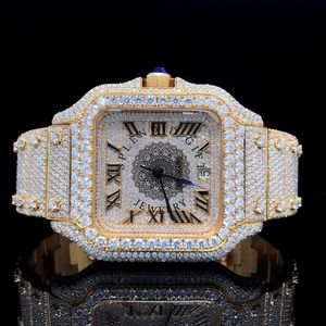 Montre analogique à quartz pour homme Luxe Diamond, bracelet 24 mm, boîtier carré, verre saphir, mouvement ETA, résistance à l'eau 10 m - Product Image 1