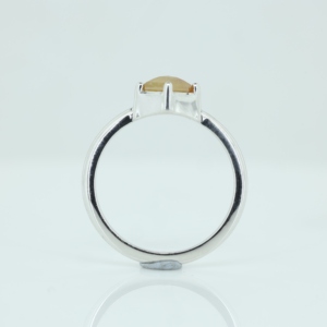 Anillo de compromiso unisex con forma de cometa de cuarzo, chapado en oro blanco, plata de ley 925, rutilado negro natural con engaste de garra, venta al por mayor - Product Image 5