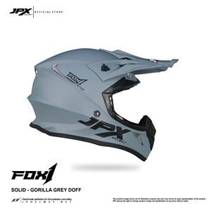 Casque de cross Supermoto JPX Fox1 Solid GORILA GREY DOFF, au design élégant et à la finition métallique audacieuse pour une protection optimale. - Product Image 3