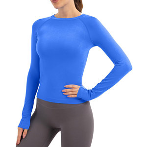 Custom Women Fitness Compression Shirt Moisture Wicking Long Sleeve Base Layer <b>Top</b> for Workout Training Sports and Activewear - Product Image 4
