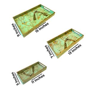 Wholesale Modern Printed Plastic Handle Living Room Household Tray Great Gift Vintage Enamel Serving Tray - Product Image 3