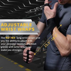 Gants d'entraînement personnalisables de haute qualité avec bandes de maintien pour les poignets, demi-doigts, fermeture à lacets, légers, respirants, en polyester, pour hommes, fitness - Product Image 2