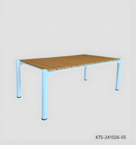 Lumetal Outdoor Coffee <b>Table</b> with Powder-Coated Metal Frame & PS Slat Top - Product Image 1