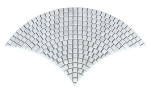 Mosaico de Papel con Patrón de Abanico en Mármol Blanco Lechoso, Pulido, 8mm de Grosor, Resistente al Agua, Ecológico, 5 Años de Garantía, Interior Moderno - Product Image 1