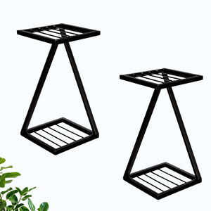 Support de Plantes Moderne en Métal Noir Robuste, Porte-Pot de Fleurs Intérieur/Extérieur, Présentoir de Plantes en Gros pour Usine, Résistant à la Rouille - Product Image 1
