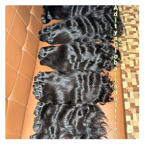 Extensiones de Cabello Virgen Remy 100% de la Mejor Calidad del Vendedor Indio, Cabello Natural Ondulado de Templo Indio, Color Natural, en Paquetes con Encaje - Product Image 2