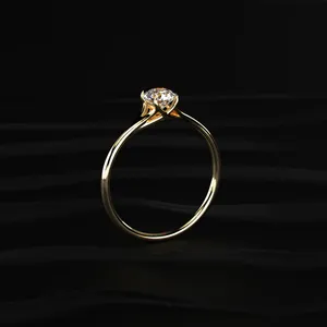 Round Diamond <b>Split</b> Shank <b>Ring</b> Side Stones White Golden <b>Ring</b> VS Clarity Buy Direct From Indian Trusted Supplier - Product Image 3