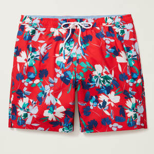 Shorts de bain imprimés personnalisés pour hommes 2026, séchage rapide, taille élastique, pour la plage, 100 % polyester, respirant, coupe-vent, avec cordon de serrage - Product Image 1