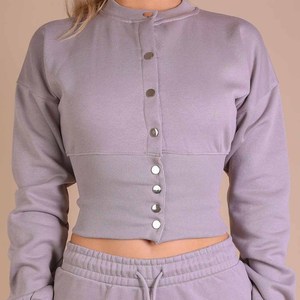 Vêtements pour femmes OEM&ODM, ensemble sweat-shirt et pantalon de survêtement 2 pièces pour l'automne, vêtements de sport, ensembles de survêtements - Product Image 3