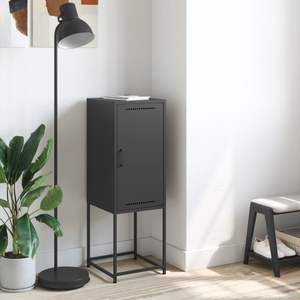 Mueble Alto Rectangular de Acero Negro, Diseño Industrial para Sala de Estar - Product Image 3