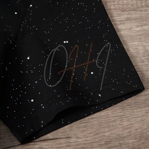 T-shirt surdimensionné personnalisé avec imprimé étoiles de la galaxie, pour hommes et femmes, streetwear, hip hop, décontracté, en coton noir, tee-shirt graphique, mode estivale unisexe - Product Image 3