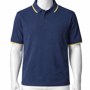 Chemise décontractée pour homme à manches courtes en jersey respirant, couleur unie, imprimée par transfert thermique, avec col et poignets contrastants, 180g - Product Image 6