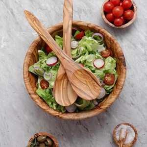 Handmade <b>Wooden</b> Bowl <b>Rustic</b> Antique Finish Serving Salad Bowl for Kitchen <b>Dining</b> <b>Table</b> Food Safe Eco Friendly Home Decor Use - Product Image 3