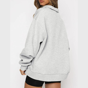 Nouvelle Arrivée - Vente Chaude : Sweats à Capuche Demi-Zip pour Femme, Coupe Oversize, Unies, Décontractées, Chaudes et Coupe-Vent, Haute Qualité, Hiver, Vente en Gros - Product Image 2