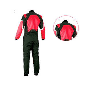<b>Red</b> And Black Full Sleeve Motorcycle Racing <b>Suit</b> For Men Color Blocked Windproof All Seasons Wear - Product Image 2