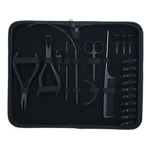 Professional Hair Extension Tools Kit Microbeads Crimping Remover Plier Hook Loop Wire Comb Needle Scissor Clips Finger Case - Product Image 1