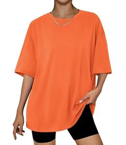 Nueva Llegada: Camiseta de Mujer 100% Algodón Sólido, Manga Media, Hombro Caído, Oversize, Casual, Holgada y Transpirable - Bangladesh - Product Image 1