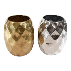 Pot de fleurs en or et argent, artisanat en métal, plantes artificielles faites à la main, vases à fleurs, prix bas, vase moderne, ensembles de cadeaux - Product Image 1
