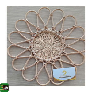 99 GOLD DATA Salvamanteles de Ratán Hecho a Mano Ecológico con Forma de Flor, Tapete Tejido Natural para Mesa, Decoración para Bodas, Banquetes y Fiestas - Product Image 5