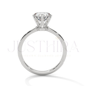 Most Selling Minimalist Round Cut Pave Settings Diamond <b>Ring</b> for Everyday Wear Office Use and Elegant Styling Available In Sale - Product Image 5
