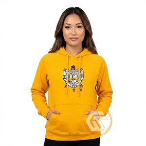 GREEK TREASURES เสื้อฮู้ดผ้าฟลีซคอตตอนฤดูหนาวแบบกำหนดเอง Sigma Gamma Rho น้ำหนัก 500 กรัม ปักโลโก้ด้านหน้า เป็นมิตรกับสิ่งแวดล้อม ระบายอากาศได้ดี - Product Image 1