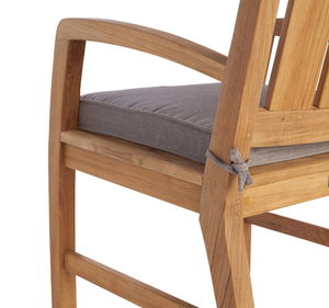 Fauteuil de jardin en teck massif avec coussin, chaise de patio en bois minimaliste, finition naturelle, chaise longue en teck pour villa - Product Image 6