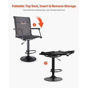 Chaise de chasse pivotante silencieuse à 360 degrés, légère, avec accoudoirs rembourrés, structure en acier robuste, siège de plancher pour abris de chasse - Product Image 5