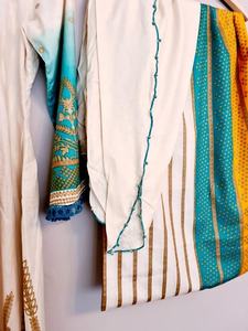 2021 vente chaude pakistanais indien brodé soie robe prêt à l'emploi Shalwar Kameez costume fantaisie lourde broderie robe indienne - Product Image 3