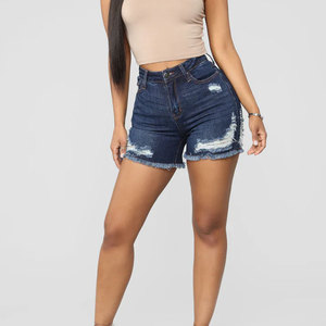Shorts en jean taille haute pour femme, coupe ample, ourlet retroussé, prix raisonnable - Product Image 2