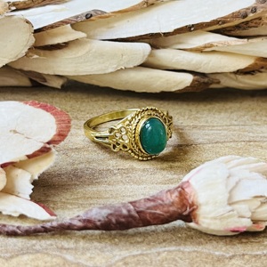 New Trendy Green Onyx Brass <b>Ring</b> 18k Gold Plated Ornate <b>Ring</b> <b>Statement</b> Vintage Handmade <b>Ring</b> Wholesale <b>Ring</b> For Women - Product Image 3