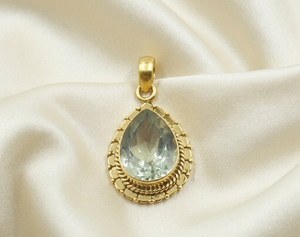 Colgante de cuarzo limón natural en forma de lágrima, plata de ley 925, hecho a mano, estilo vintage, joyería con piedras preciosas, regalo para mujer, regalo de Navidad - Product Image 6